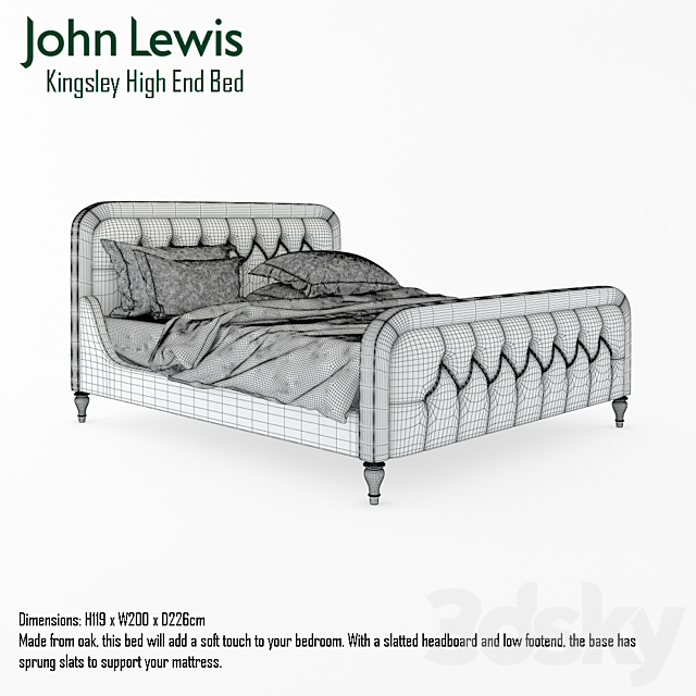 J Lewis Kingsley high end bed 3DSMax File - thumbnail 3