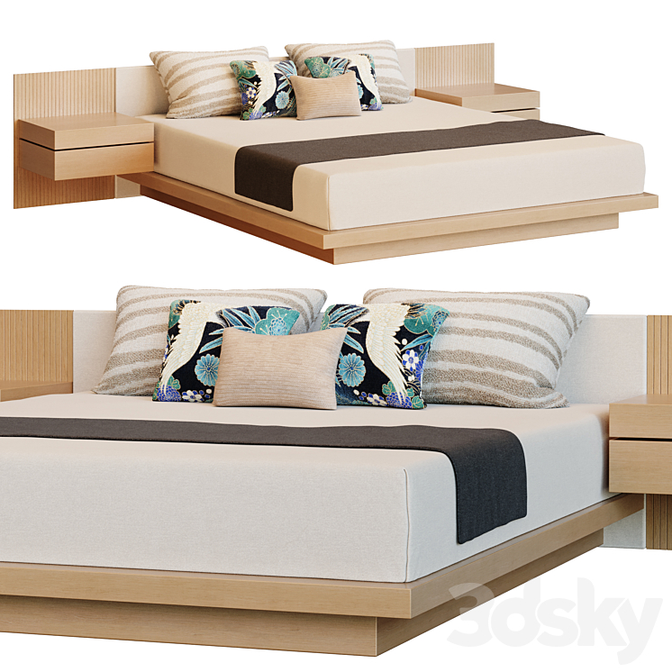 Japanese Bed 3DS Max Model - thumbnail 1