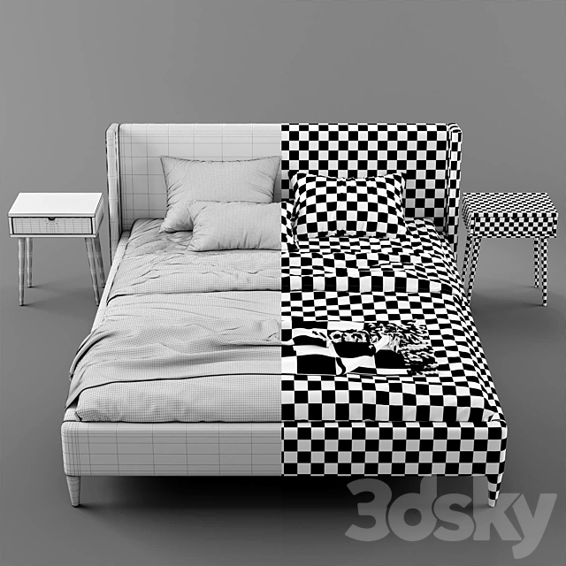 JYSK Kungshamn Bed 3DSMax File - thumbnail 4