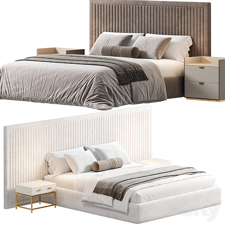 KAMIA Bed by cazarina 3DS Max Model - thumbnail 2