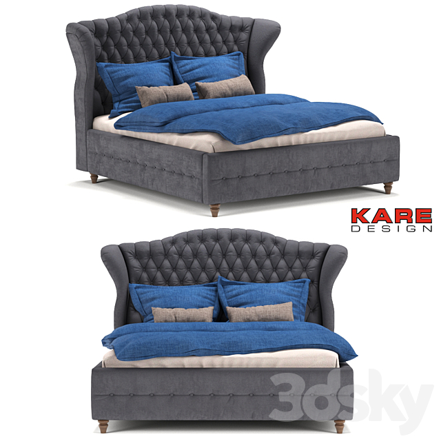 Kare Design Bed City Spirit Darkgrey 3DSMax File - thumbnail 1