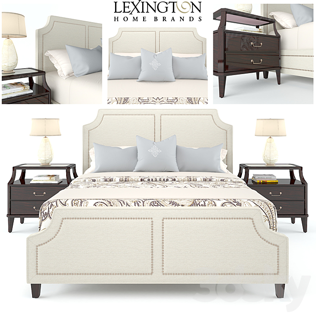 KENSINGTON PLACE CHADWICK UPHOLSTERED BED (LEXINGTON HOME BRANDS) 3DSMax File - thumbnail 1