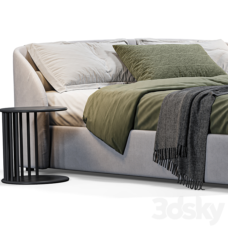 King bed celine flou 3DS Max - thumbnail 2