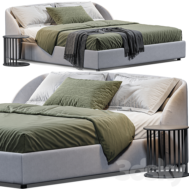 King bed celine flou 3DSMax File - thumbnail 1