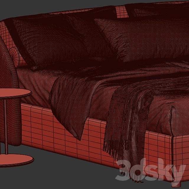 King bed celine flou 3DSMax File - thumbnail 5