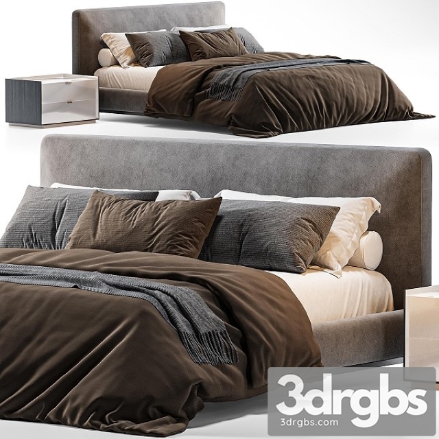 King Bed Minotti Andersen 3dsmax Download - thumbnail 1