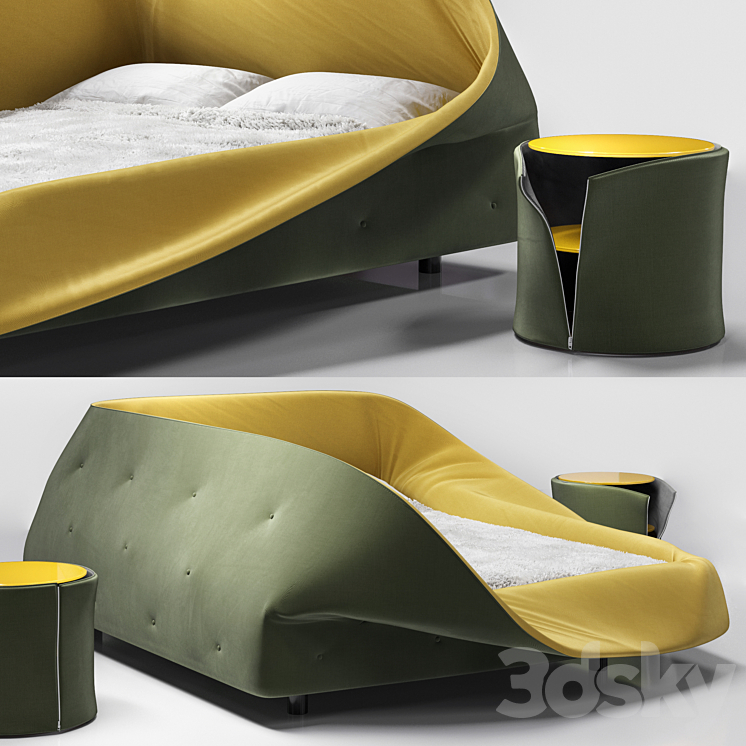 lago colletto bed 3DS Max Model - thumbnail 2