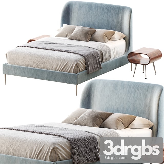 Lana upholstered bed 2 3dsmax Download - thumbnail 1