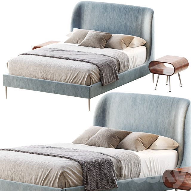 Lana upholstered bed 3DSMax File - thumbnail 1