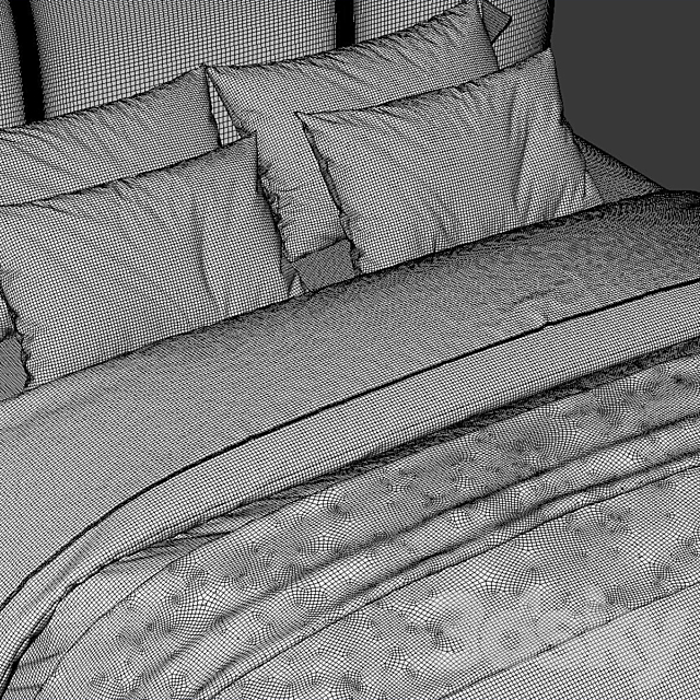 Laurent Upholstered Bed 3DS Max Model - thumbnail 4