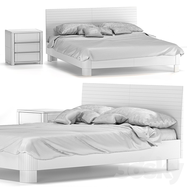 Lausanne bed 3DS Max Model - thumbnail 2