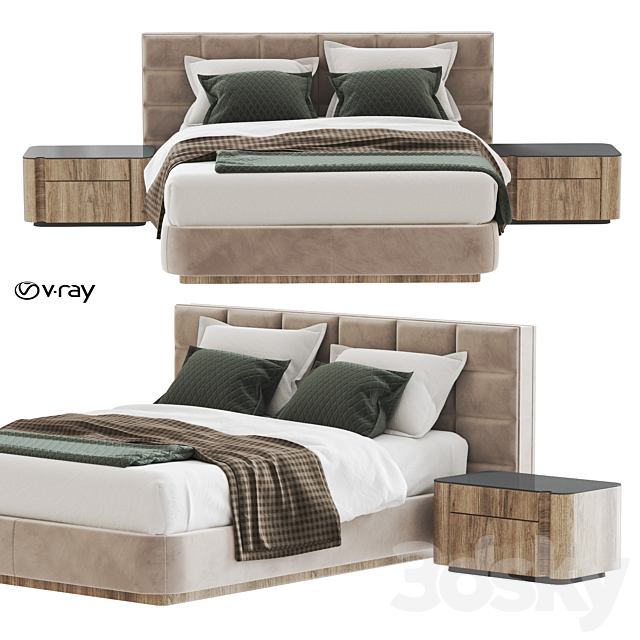 Lawrence Bed by Minotti 3DSMax File - thumbnail 2