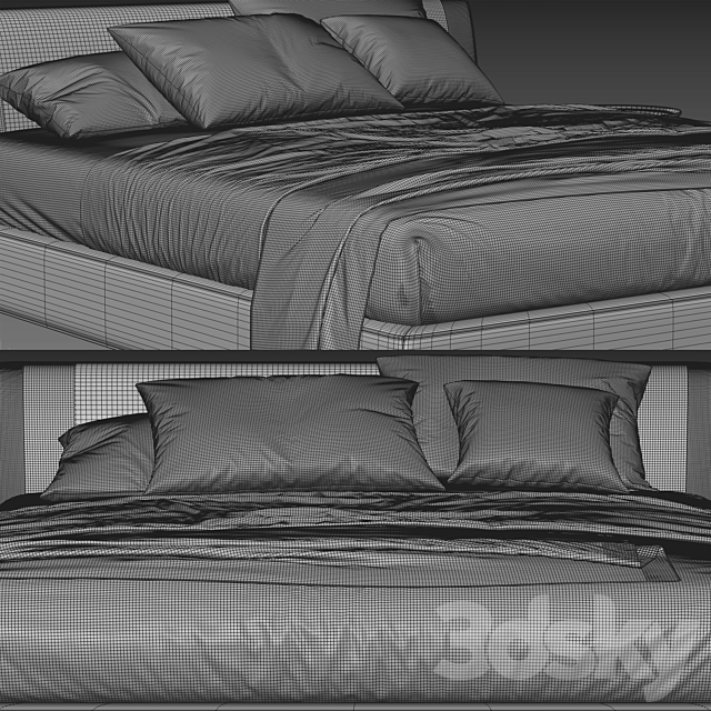 Lema Solftland Bed 3DS Max Model - thumbnail 5