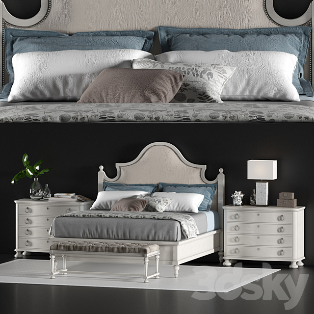 LEXINGTON ARBOR HILLS UPHOLSTERED BED OYSTER BAY 3DSMax File - thumbnail 1