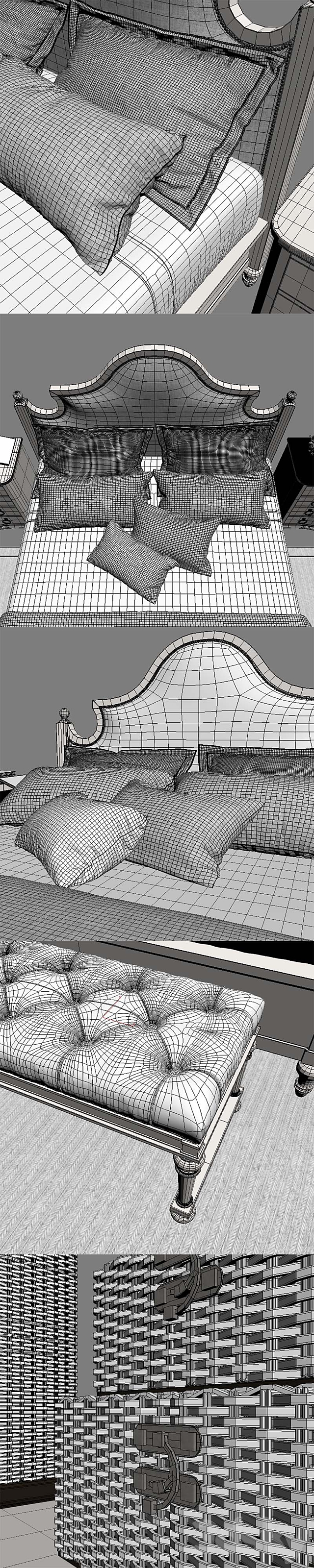 LEXINGTON ARBOR HILLS UPHOLSTERED BED OYSTER BAY 3DSMax File - thumbnail 3