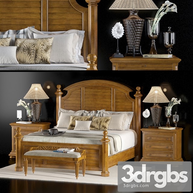 Lexington home brands charlestown bed (king size) 2 3dsmax Download - thumbnail 1