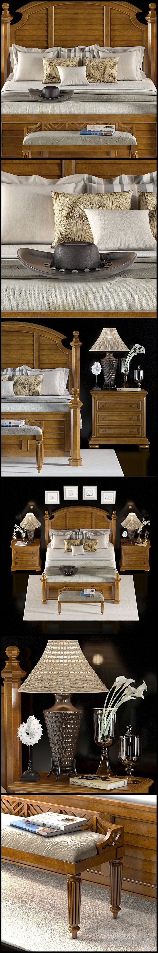 lexington home brands charlestown bed (king size) 3DSMax File - thumbnail 2