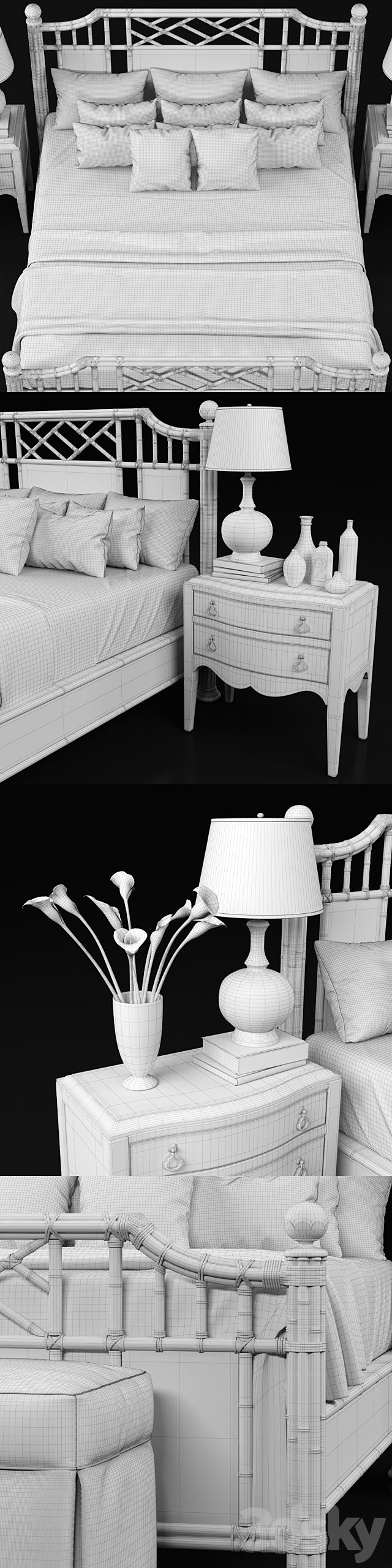 LEXINGTON | Pritchards Bay Panel Bed 3DS Max Model - thumbnail 3