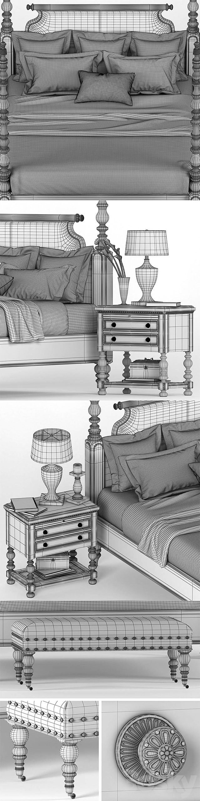 LEXINGTON_HOME_BRAND_SOVEREIGH_POSTER_BED 3DS Max Model - thumbnail 3