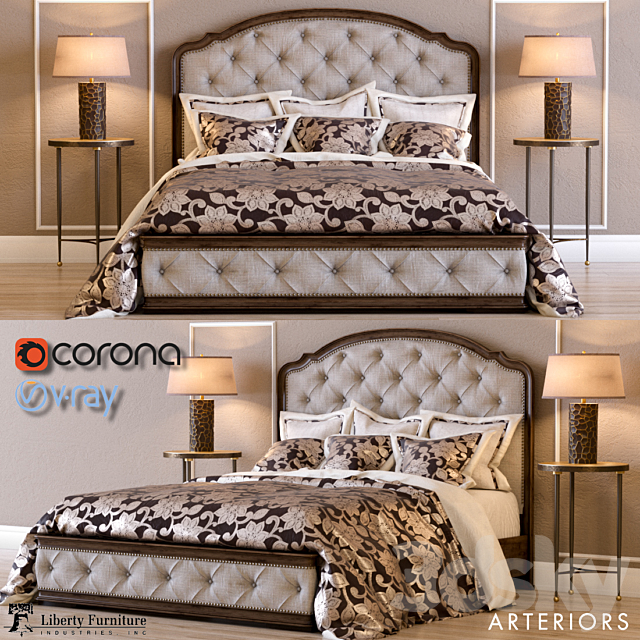 Liberty Amelia Queen Bed 3DSMax File - thumbnail 1