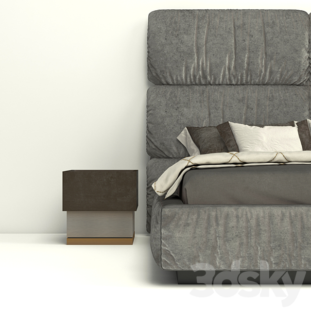 linen bed 02 3DSMax File - thumbnail 2