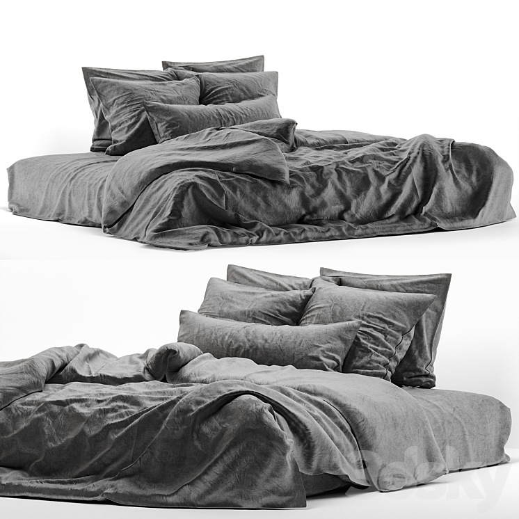 linen bedding 4 3DS Max Model - thumbnail 1