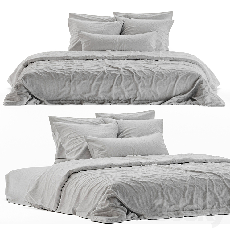 linen bedding 5 3DS Max Model - thumbnail 1