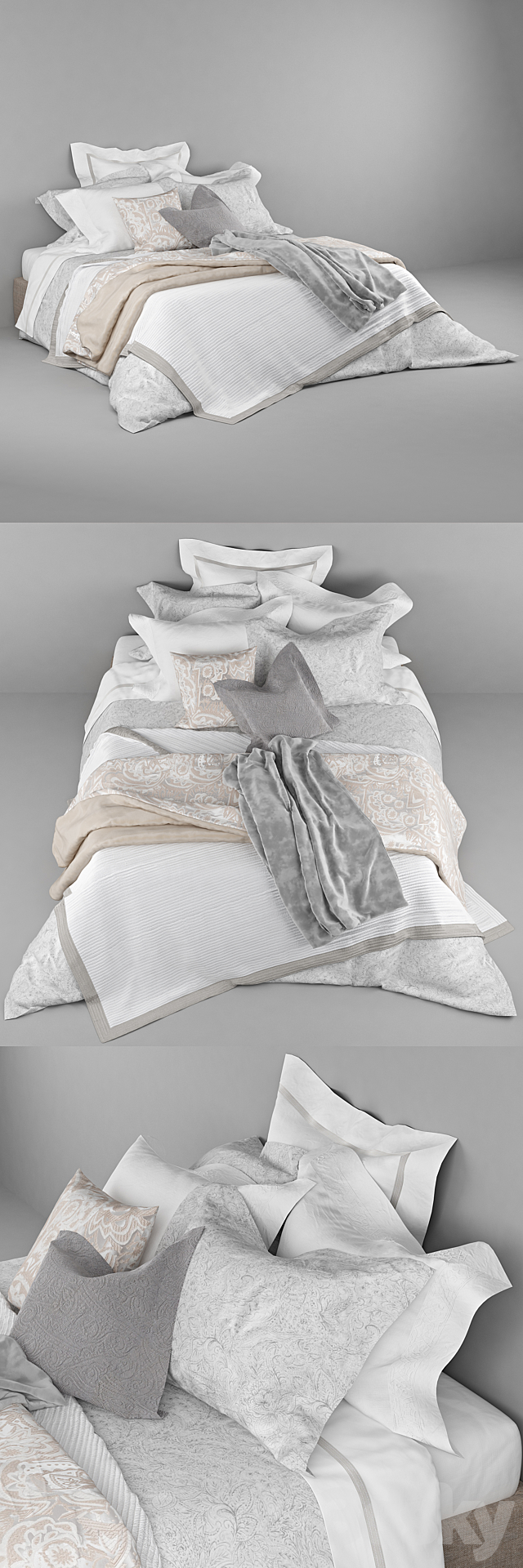 Linen Zara Home (red and gold _ gray) 3DS Max Model - thumbnail 2