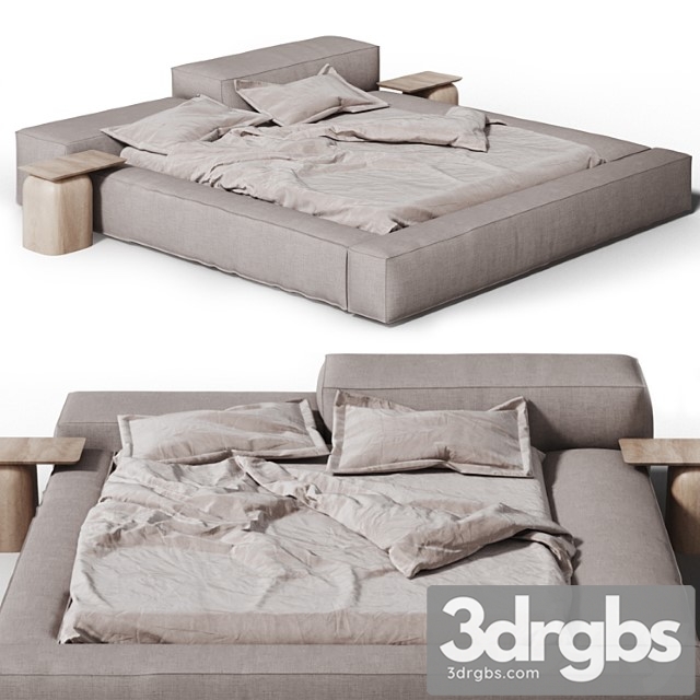 Living divani extrasoft bed 2 3dsmax Download - thumbnail 1