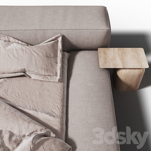 Living divani extrasoft bed 3DS Max Model - thumbnail 3