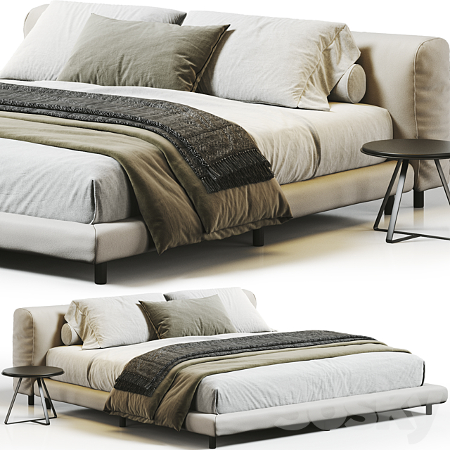 Living Divani Softwall Bed 3ds Max - thumbnail 1