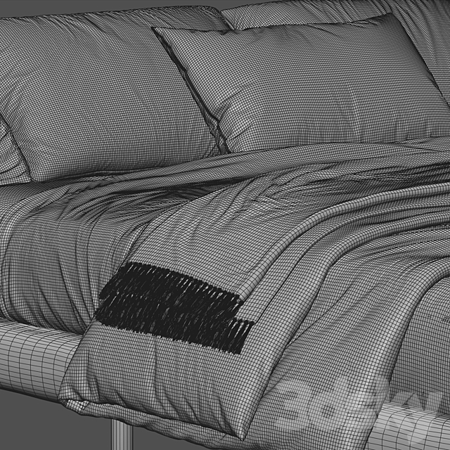 Living Divani Softwall Bed 3ds Max - thumbnail 3