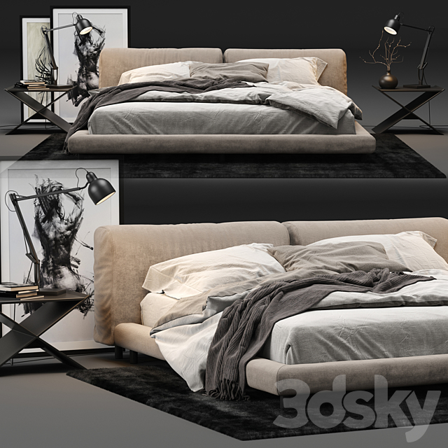 Living Divani Softwall Bed 3DSMax File - thumbnail 1