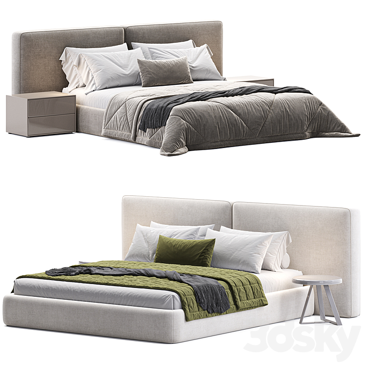 Loca Long Bed 3DS Max Model - thumbnail 1