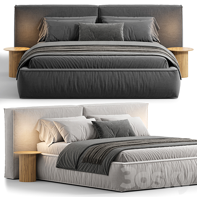 Loft Wide Bed 3ds Max - thumbnail 2