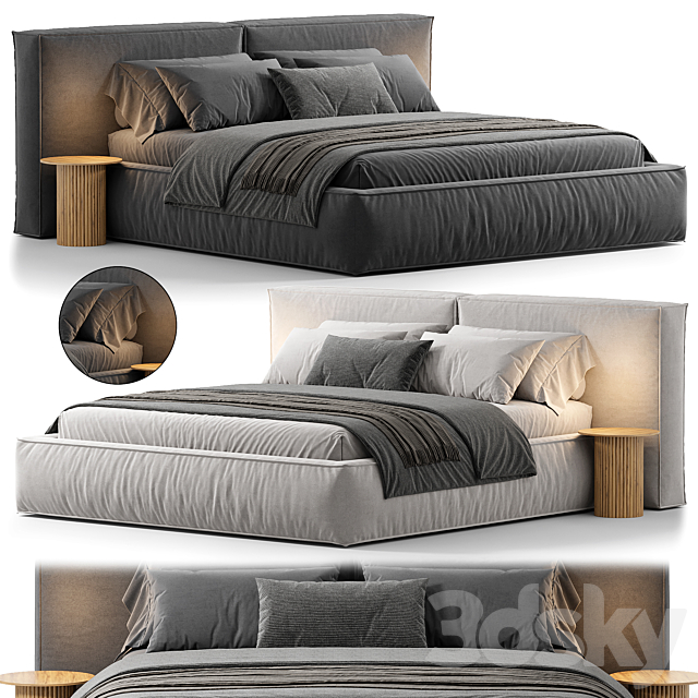 Loft Wide Bed 3ds Max - thumbnail 3