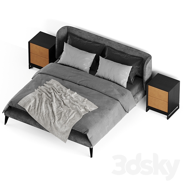 Longcourt Partisan bed. 3DS Max Model - thumbnail 2