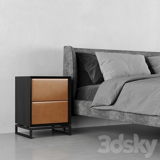 Longcourt Partisan bed. 3DS Max Model - thumbnail 3