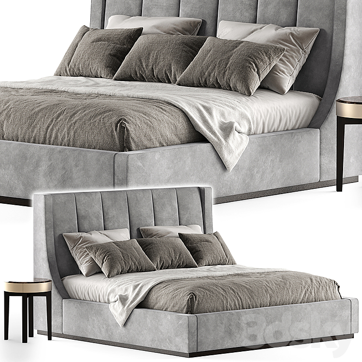 Longhi kubrick bed 3DS Max Model - thumbnail 1