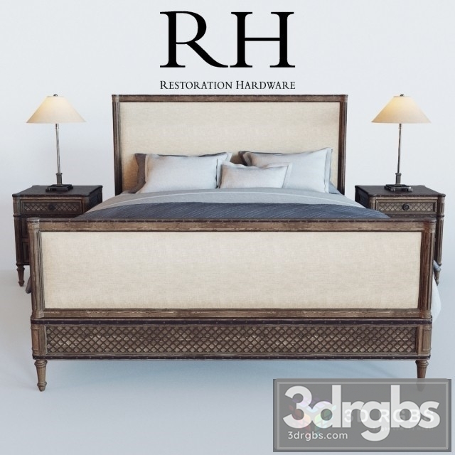 Louis XVI Treillage Bed 3dsmax Download - thumbnail 1