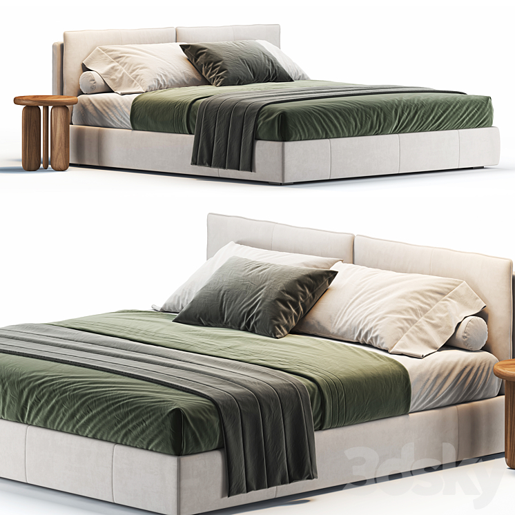 Lulu Bed 3DS Max Model - thumbnail 1