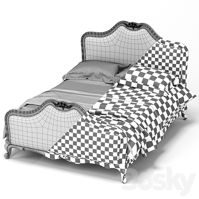 LUXDECO. Chic king size bed 3DSMax File - thumbnail 3