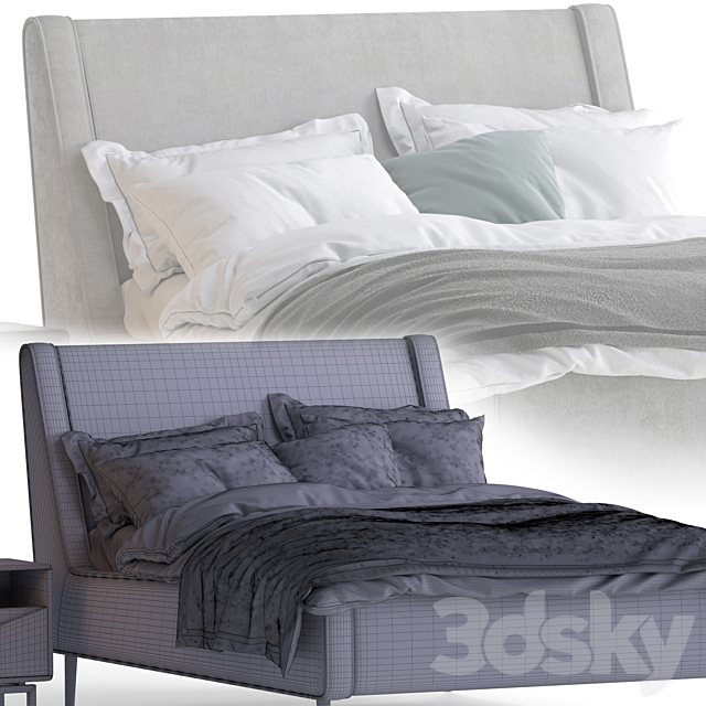 Made Higgs Double Bed 3DSMax File - thumbnail 3