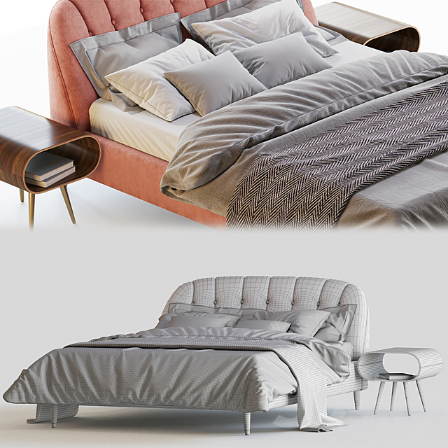 MARGOT BED. VELVET 3DSMax File - thumbnail 3