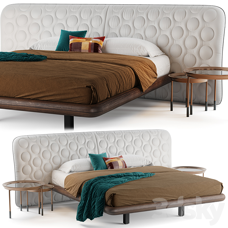 Marlon bed with different back 3DS Max Model - thumbnail 3