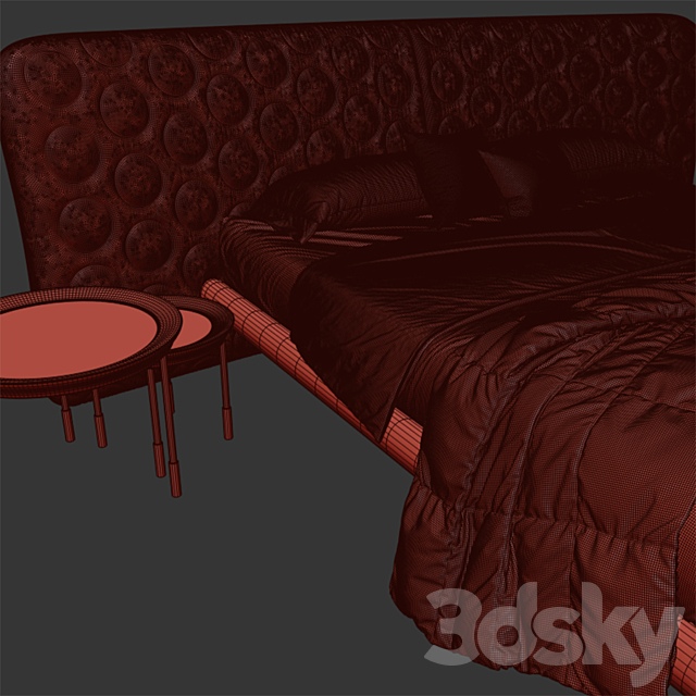 Marlon bed with different back 3DSMax File - thumbnail 5