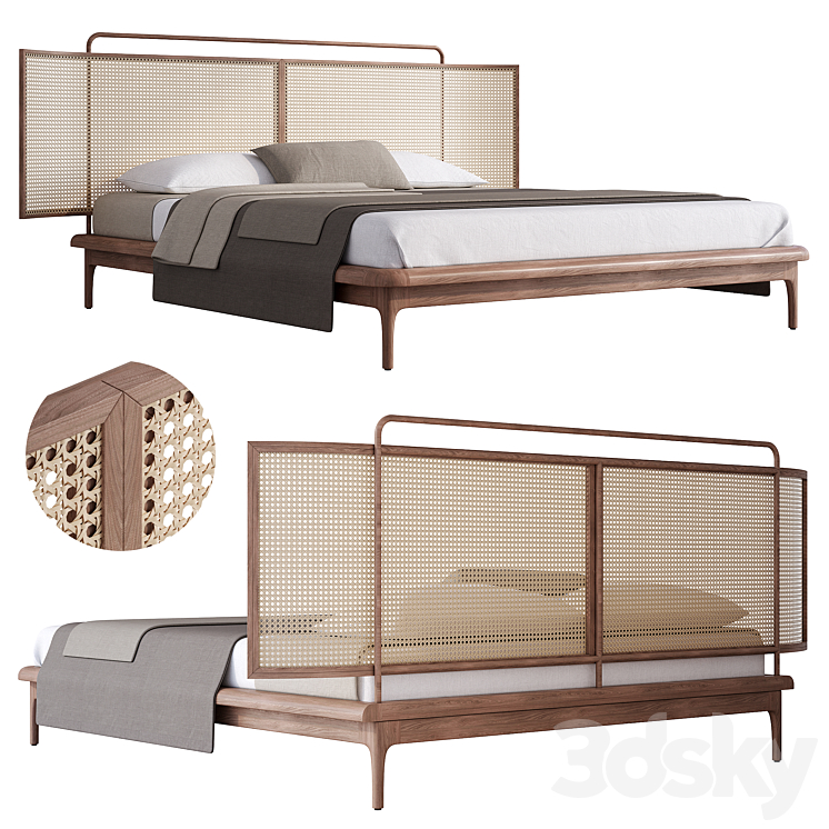 Marte Platform Bed 3DS Max Model - thumbnail 1