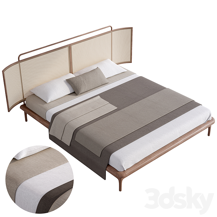 Marte Platform Bed 3DS Max Model - thumbnail 2