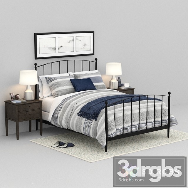 Mason Shadow Queen Bed 3dsmax Download - thumbnail 1