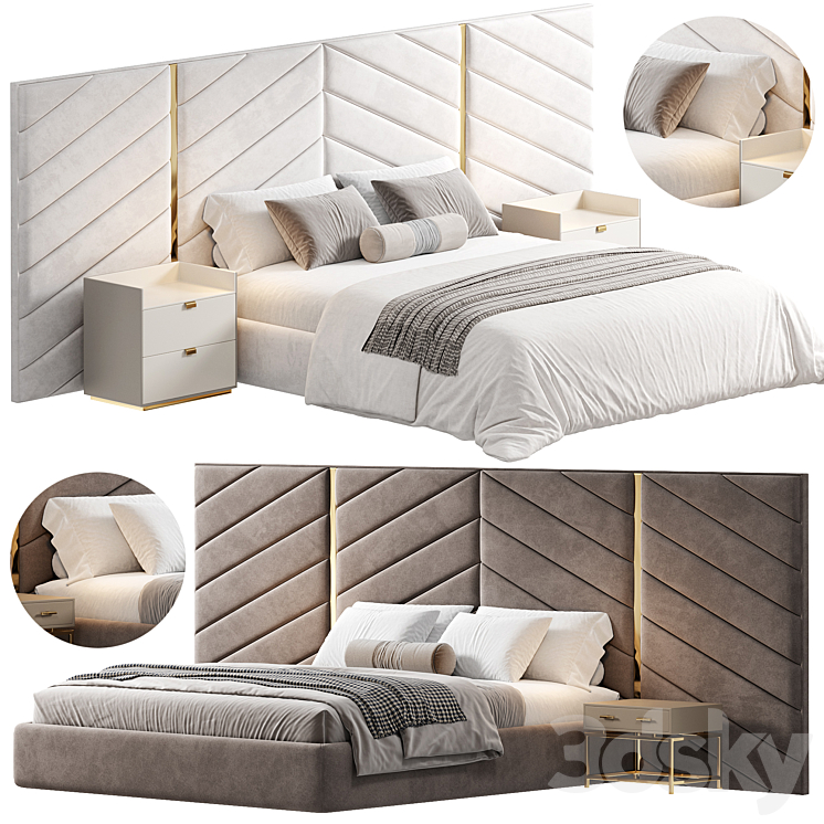 MASSIMO Bed by cazarina 3DS Max Model - thumbnail 1